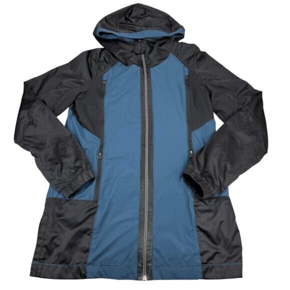 LULULEMON Right Round Jacket In Alberta Lake Teal Black Size 4 - Picture 2 of 7